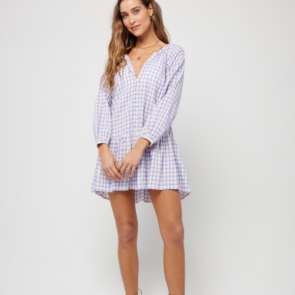 L*Space Vida Coverup Mini Dress Tunic Tapioca Cream - Picture 7 of 7